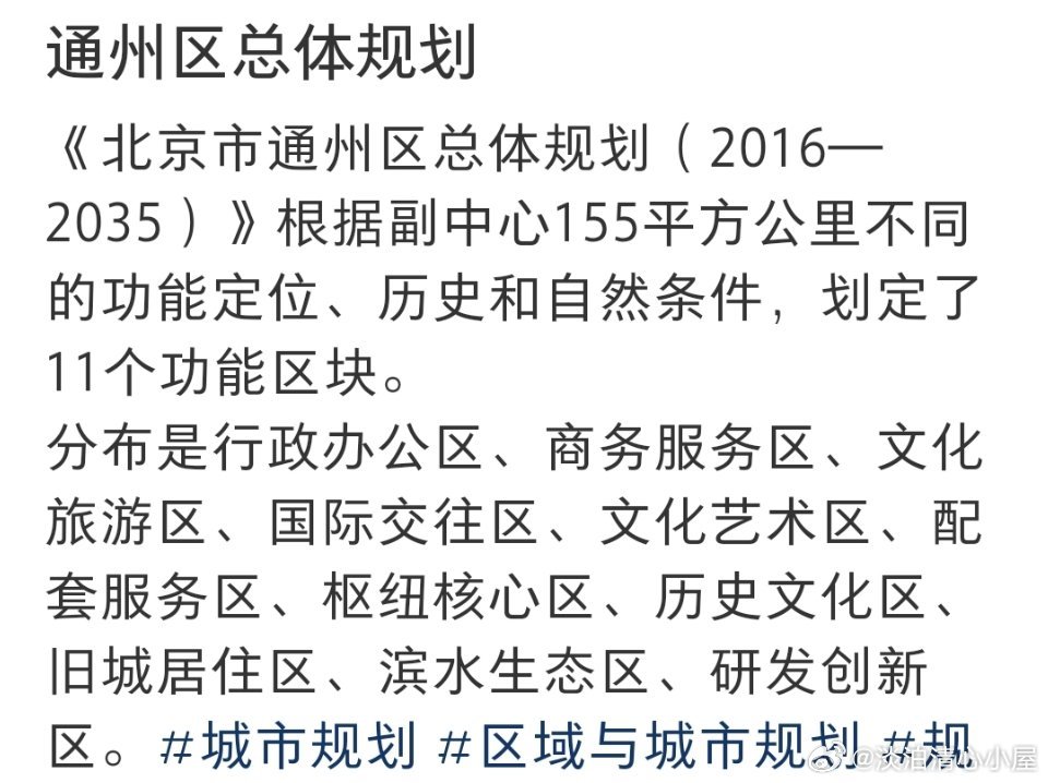 通州规划最新动态更新及概述